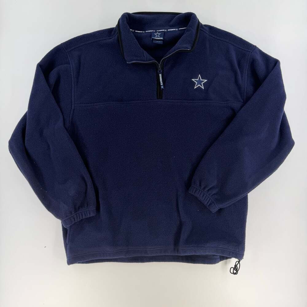 0772 XL Cowboys Authentic Apparel Men's Quarter-Zip Fleece Pullover